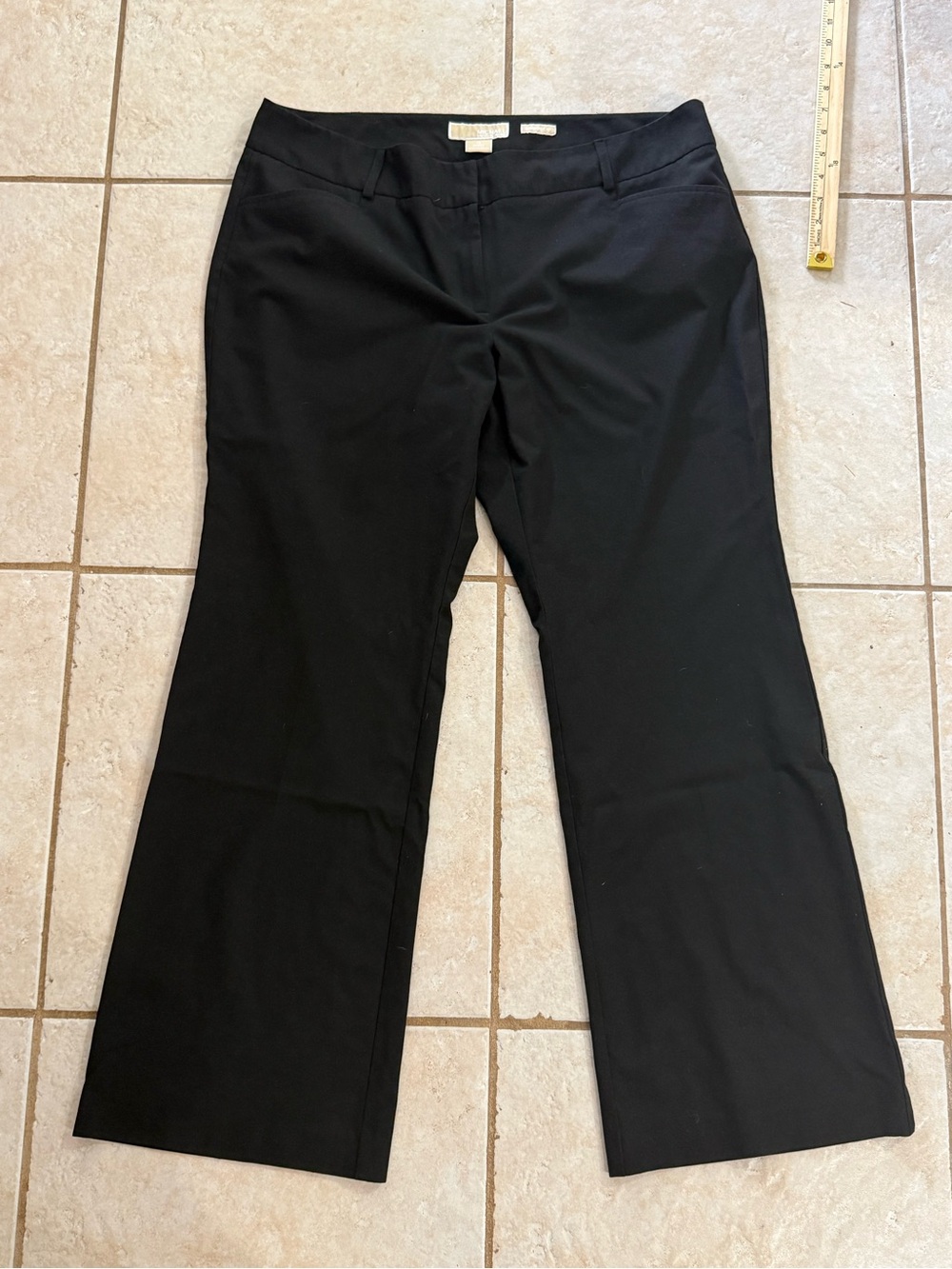 Michael Kors Gramercy Black Straight-Leg Dress Pants